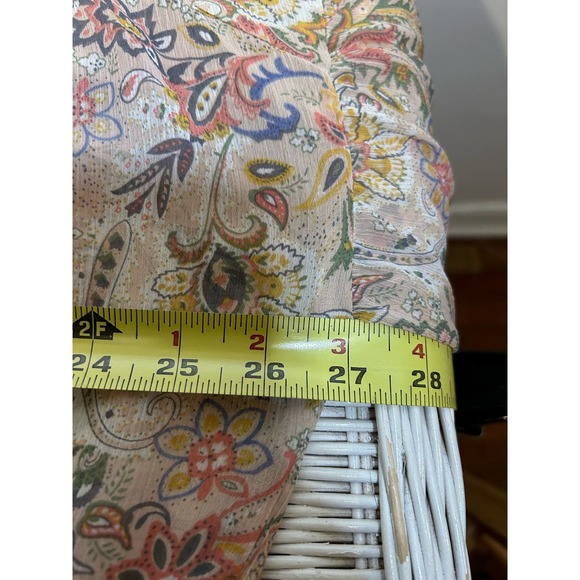 Fab’rik Women’s Beige Floral Crop Top Button Front Long Sleeve Size M - Picture 13 of 13